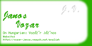 janos vozar business card